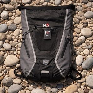 K3 Waterproof Dry Bag Backpack Black and Gray Hiking, Skiing Outdoor NWT